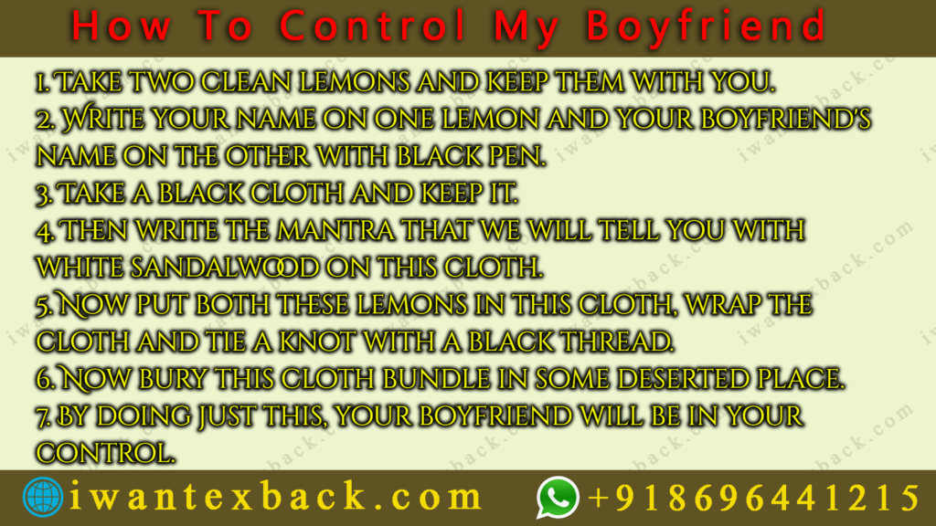 How To Control My Boyfriend